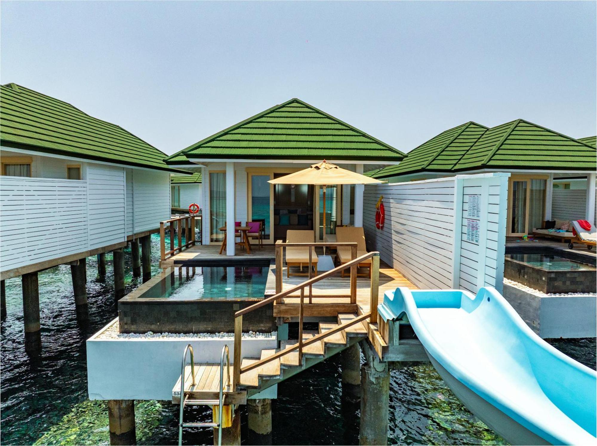 Lagoon Villa Pool + Slide - Free shared seaplane for 2 guests, minimum 7-night stay