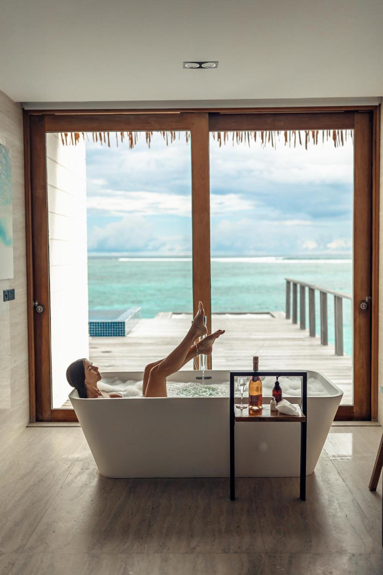 Sunset Water Villa private pool & access to VIP seaplane lounge on arrival $50 Spa credit
