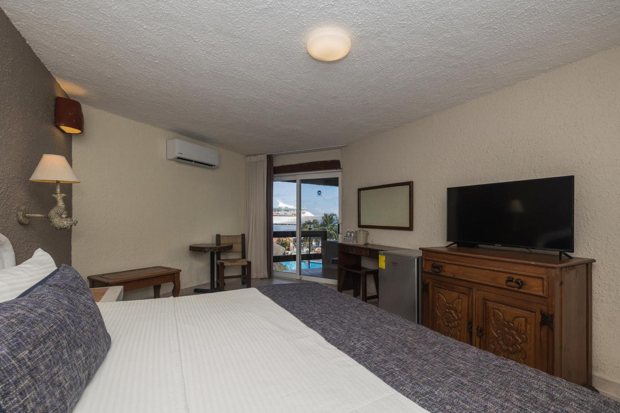 Ocean View room balcony compact refrigerator
